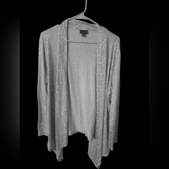 Tahari Light Gray Open-Front Cardigan, Size XL - Picture 1 of 4